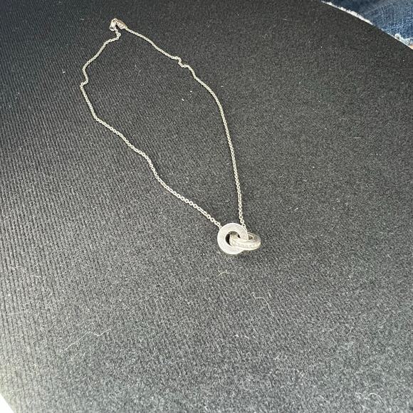 Vintage Coach Interlocking Circle Sterling silver 925 Swarovski Crystal necklace - Picture 15 of 15